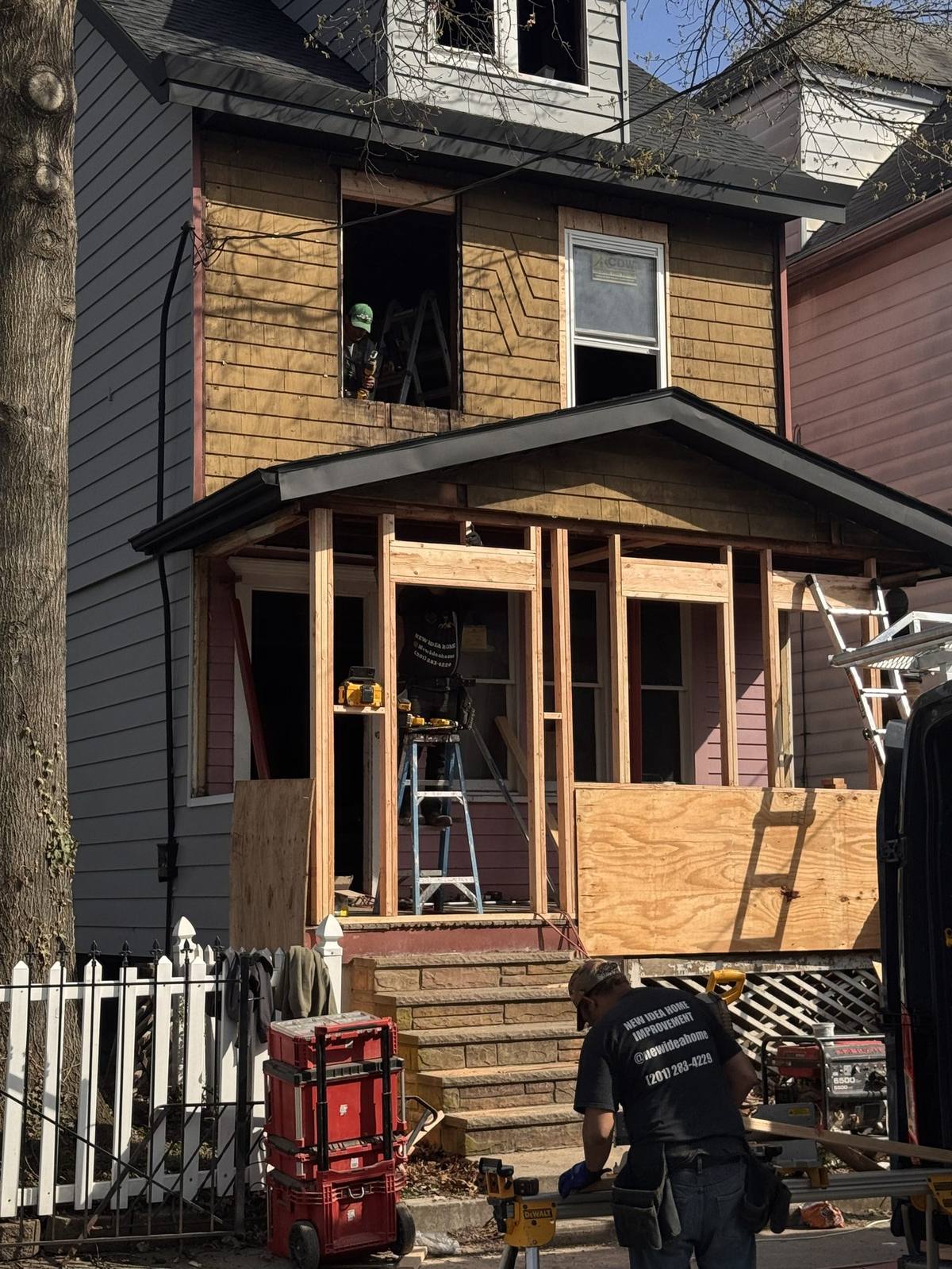 Renovation in progress, new porch framing